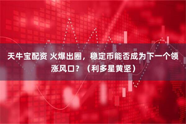 天牛宝配资 火爆出圈，稳定币能否成为下一个领涨风口？（利多星黄坚）