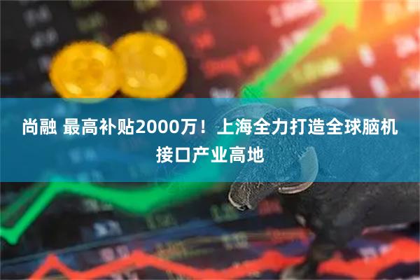 尚融 最高补贴2000万!上海全力打造全球脑机接口产业高地